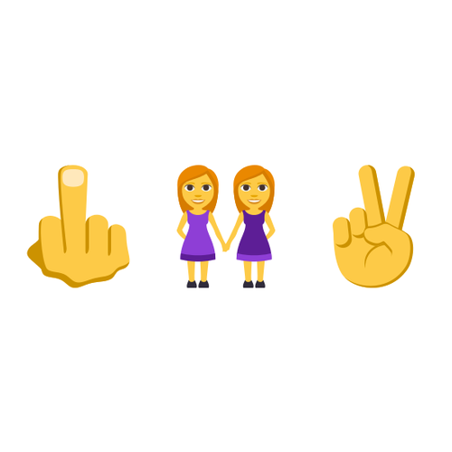 🖕👭✌ Emoji Domain EmojiOne rendering